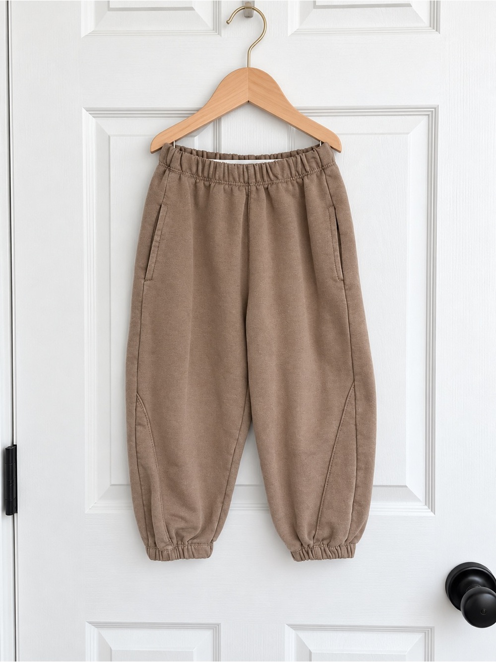 Zara Kids Barrel Leg Sweatpants Size 5 110 Taupe Brown Balloon Joggers